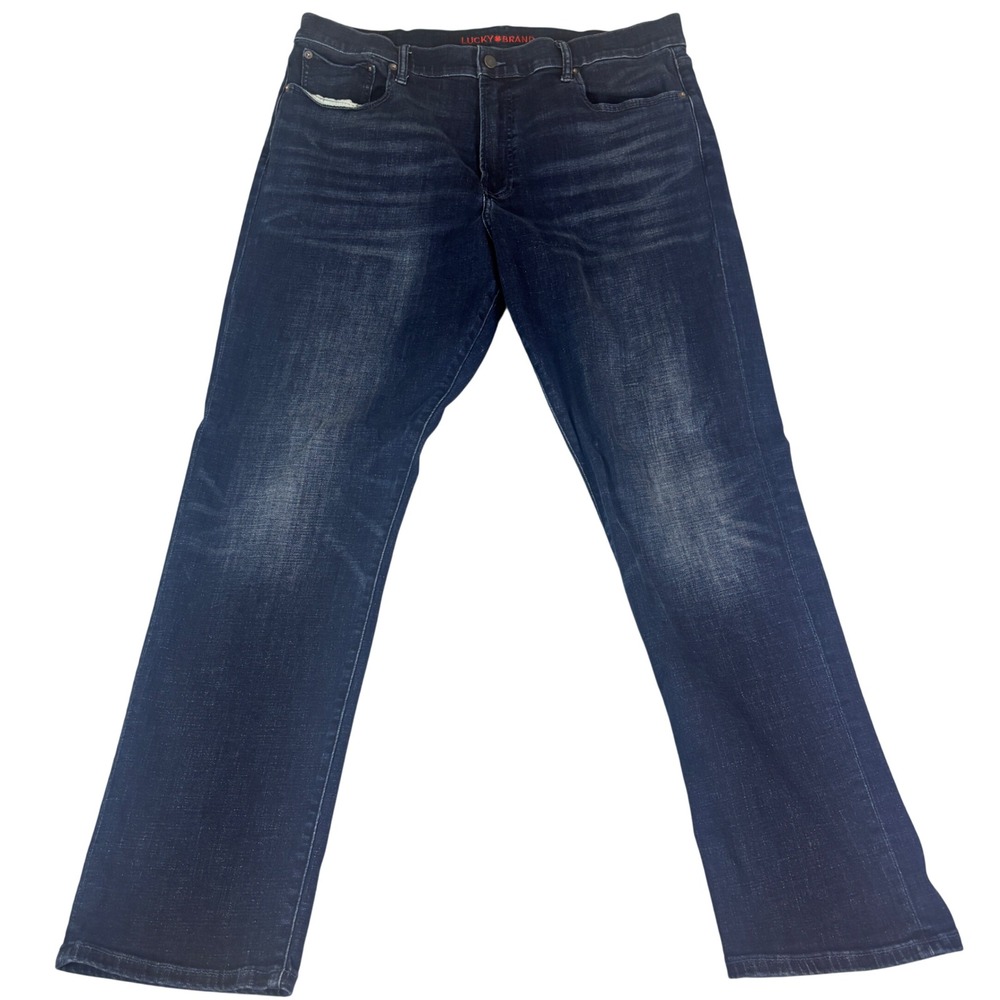 Lucky Brand Mens Dark Wash Straight Leg Denim Jeans 40x34 Blue Comfort Stretch